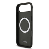 Apple iPhone 17 Air Kılıf Lacoste Orjinal Lisanslı M-safe Şarj Özellikli PU Pike Desenli Metal Logolu Kartlıklı Kapak
