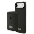 Apple iPhone 17 Air Kılıf Lacoste Orjinal Lisanslı M-safe Şarj Özellikli PU Pike Desenli Metal Logolu Kartlıklı Kapak