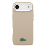 Apple iPhone 17 Air Kılıf Lacoste Orjinal Lisanslı M-safe Şarj Özellikli PU Pike Desenli Standlı Metal Logolu Kapak
