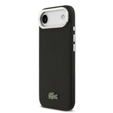 Apple iPhone 17 Air Kılıf Lacoste Orjinal Lisanslı M-safe Şarj Özellikli PU Pike Desenli Standlı Metal Logolu Kapak