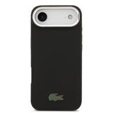 Apple iPhone 17 Air Kılıf Lacoste Orjinal Lisanslı M-safe Şarj Özellikli PU Pike Desenli Standlı Metal Logolu Kapak
