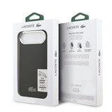 Apple iPhone 17 Air Kılıf Lacoste Orjinal Lisanslı M-safe Şarj Özellikli PU Pike Desenli Standlı Metal Logolu Kapak