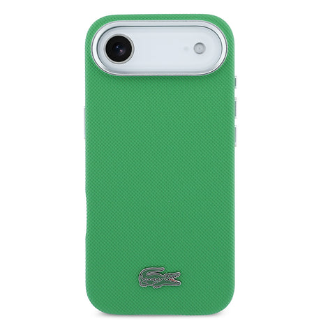 Apple iPhone 17 Air Kılıf Lacoste Orjinal Lisanslı M-Safe Şarj Özellikli PVC Pike Desenli Arka Yüzey İkonik Timsah Dokuma Logolu Kapak