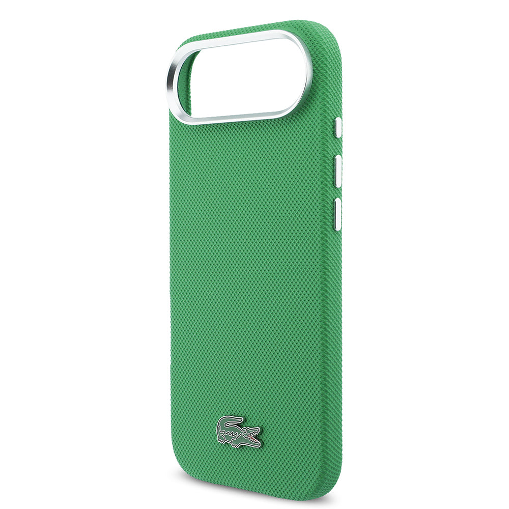 Apple iPhone 17 Air Kılıf Lacoste Orjinal Lisanslı M-Safe Şarj Özellikli PVC Pike Desenli Arka Yüzey İkonik Timsah Dokuma Logolu Kapak