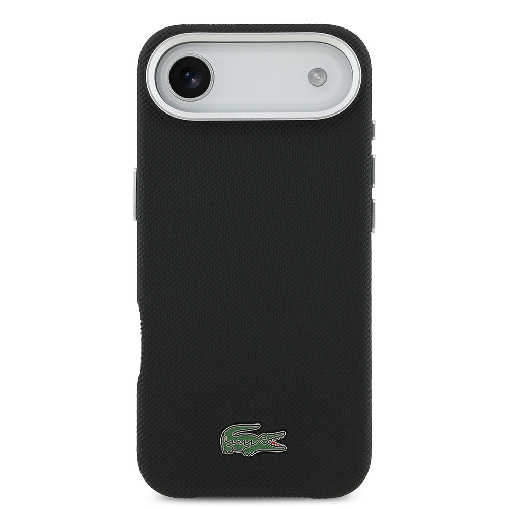 Apple iPhone 17 Air Kılıf Lacoste Orjinal Lisanslı M-Safe Şarj Özellikli PVC Pike Desenli Arka Yüzey İkonik Timsah Dokuma Logolu Kapak