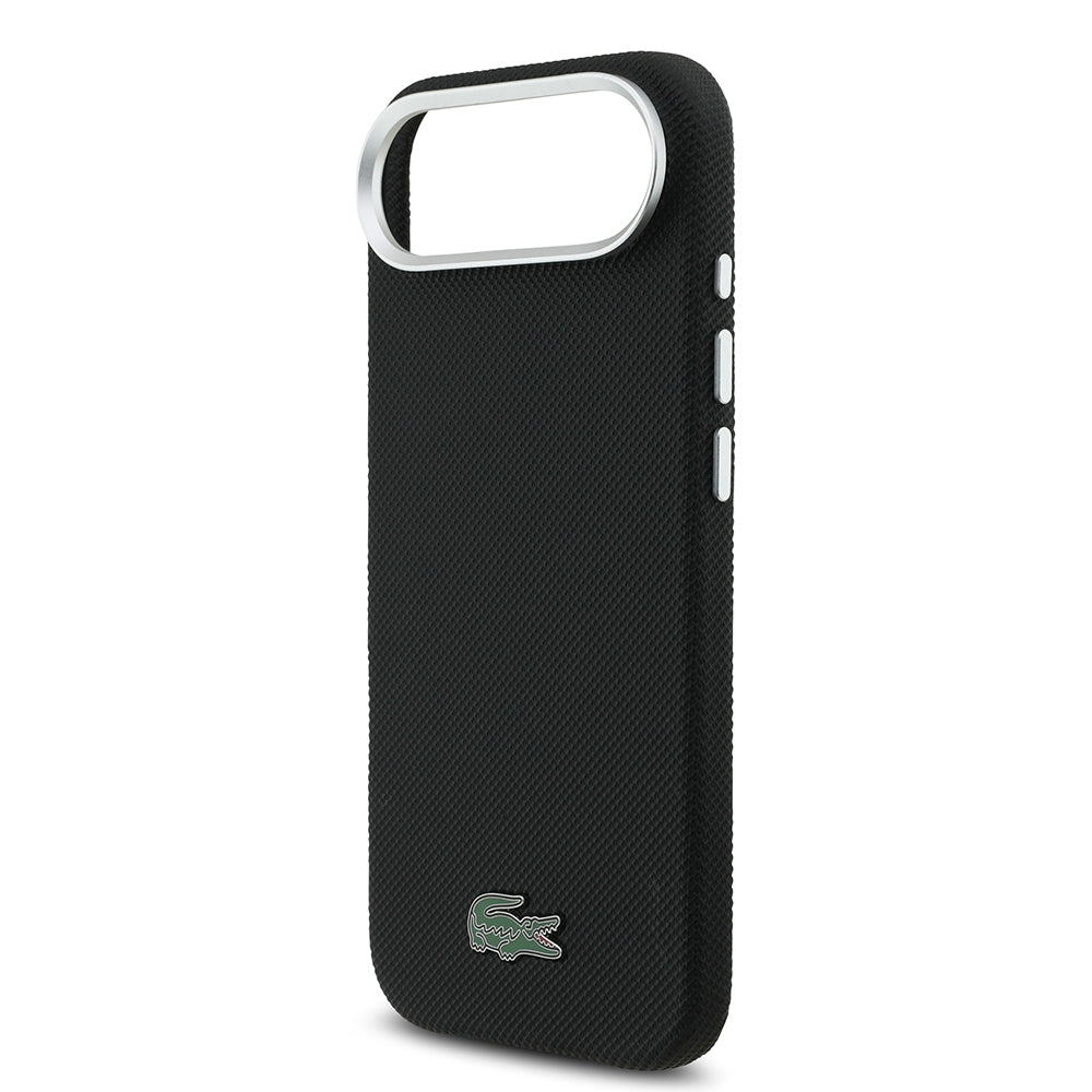 Apple iPhone 17 Air Kılıf Lacoste Orjinal Lisanslı M-Safe Şarj Özellikli PVC Pike Desenli Arka Yüzey İkonik Timsah Dokuma Logolu Kapak