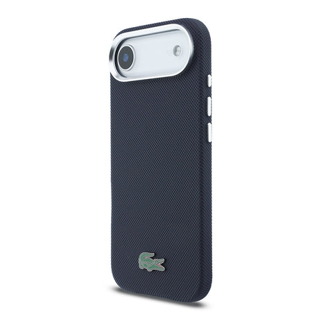 Apple iPhone 17 Air Kılıf Lacoste Orjinal Lisanslı M-Safe Şarj Özellikli PVC Pike Desenli Arka Yüzey İkonik Timsah Dokuma Logolu Kapak