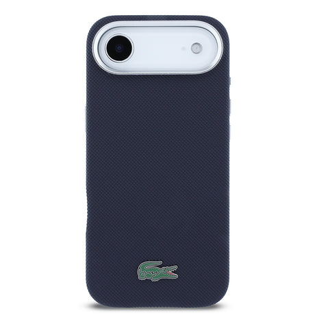 Apple iPhone 17 Air Kılıf Lacoste Orjinal Lisanslı M-Safe Şarj Özellikli PVC Pike Desenli Arka Yüzey İkonik Timsah Dokuma Logolu Kapak