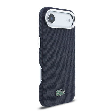Apple iPhone 17 Air Kılıf Lacoste Orjinal Lisanslı M-Safe Şarj Özellikli PVC Pike Desenli Arka Yüzey İkonik Timsah Dokuma Logolu Kapak