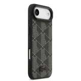 Apple iPhone 17 Air Kılıf Lacoste Orjinal Lisanslı M-safe Şarj Özellikli Standlı PU Deri Karışık Monogram Desenli Kapak