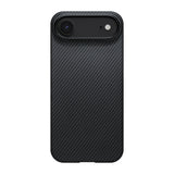 Apple iPhone 17 Air Kılıf M-safe Şarj Özellikli 1500D Aramid Fiber Pitaka Ultra-Slim Classic Serisi Black-Grey Twill Kapak