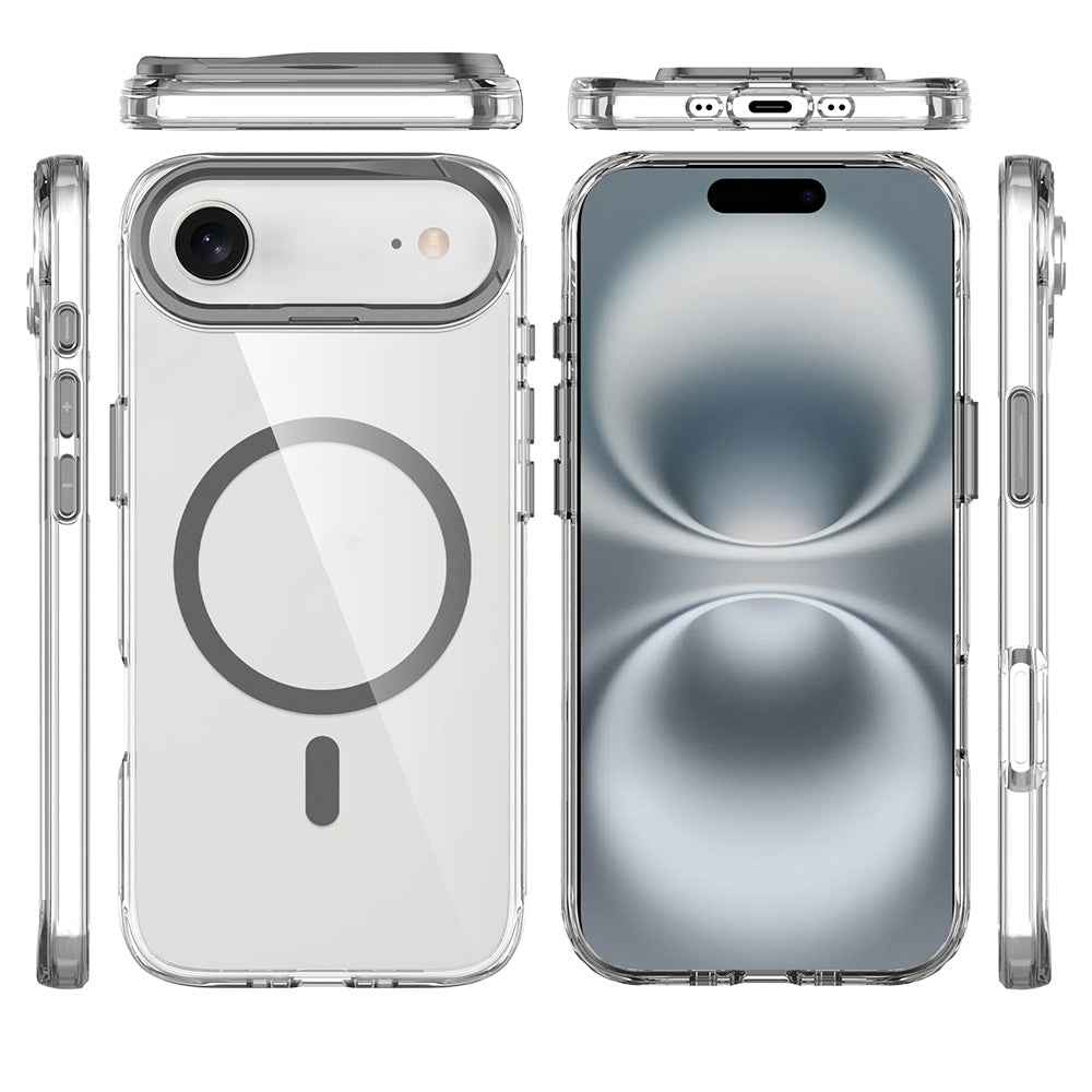 Apple iPhone 17 Air Kılıf M-safe Şarj Özellikli Airbagli Kamera Standlı Zore Azor Kapak