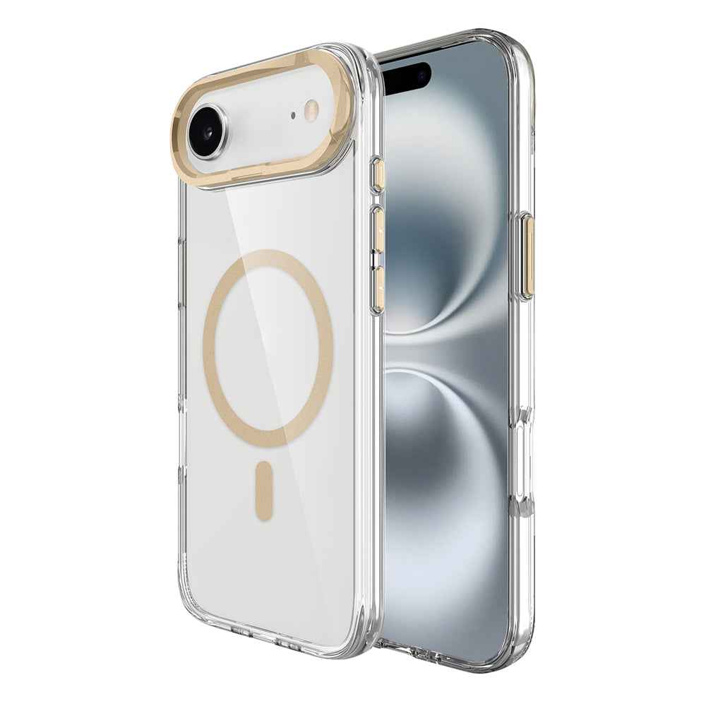 Apple iPhone 17 Air Kılıf M-safe Şarj Özellikli Airbagli Kamera Standlı Zore Azor Kapak