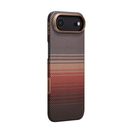 Apple iPhone 17 Air Kılıf M-safe Şarj Özellikli Aramid Fiber Pitaka Tactile Woven Sunset-Moonrise Serisi Kapak