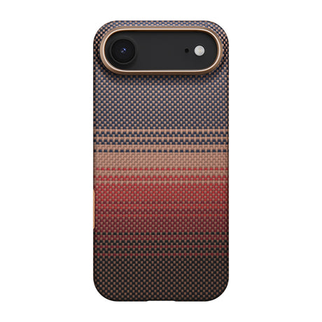 Apple iPhone 17 Air Kılıf M-safe Şarj Özellikli Aramid Fiber Pitaka Tactile Woven Sunset-Moonrise Serisi Kapak