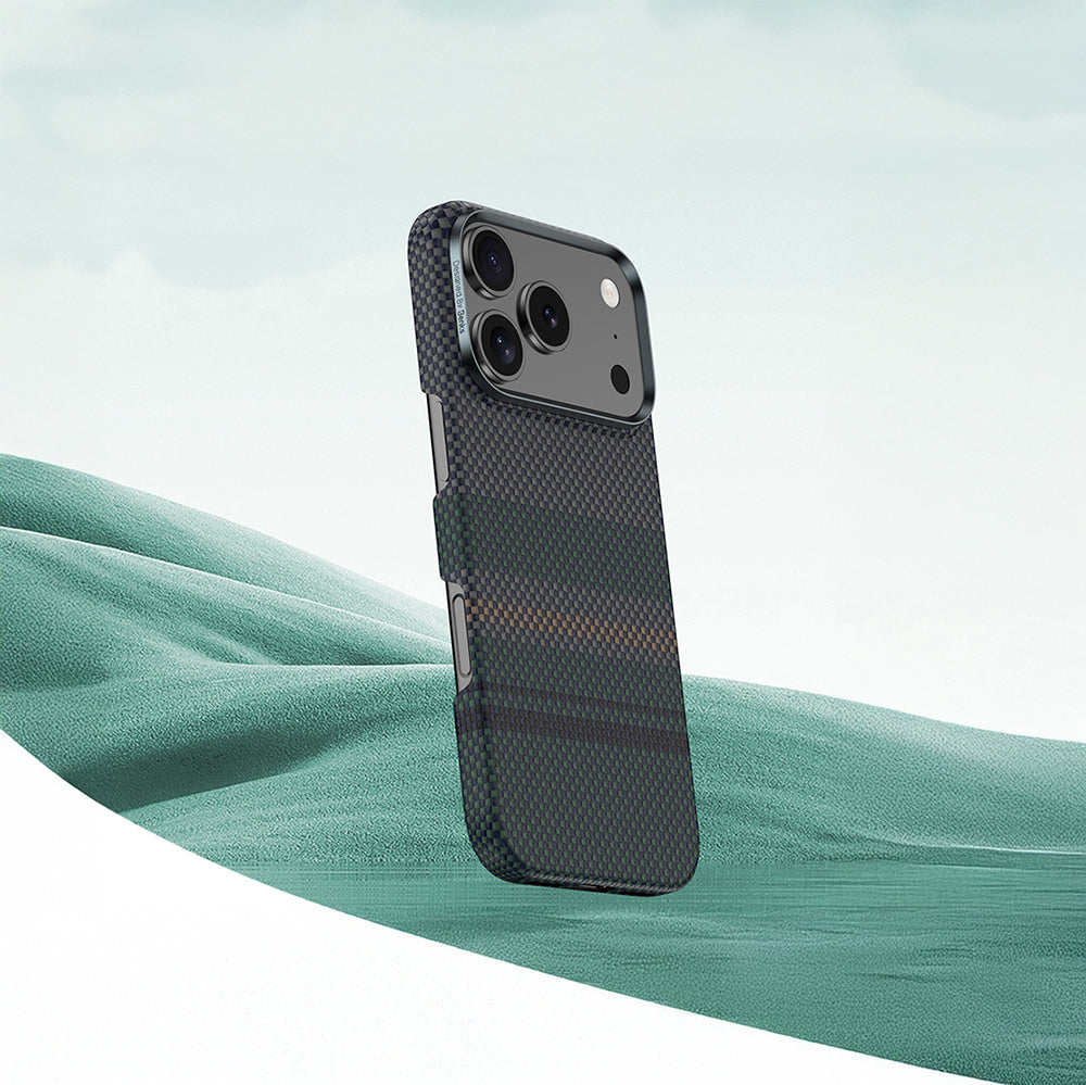 Apple iPhone 17 Air Kılıf M-safe Şarj Özellikli Karbon Fiber Tasarımlı Benks Aurora ArmorAir Kevlar Kapak