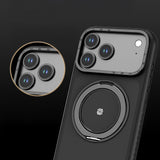 Apple iPhone 17 Air Kılıf M-safe Şarj Özellikli Metal Standlı Lenyes CK225 Kevlar Kapak