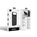 Apple iPhone 17 Air Kılıf M-safe Şarj Özellikli Metal Standlı Lenyes CK225 Kevlar Kapak