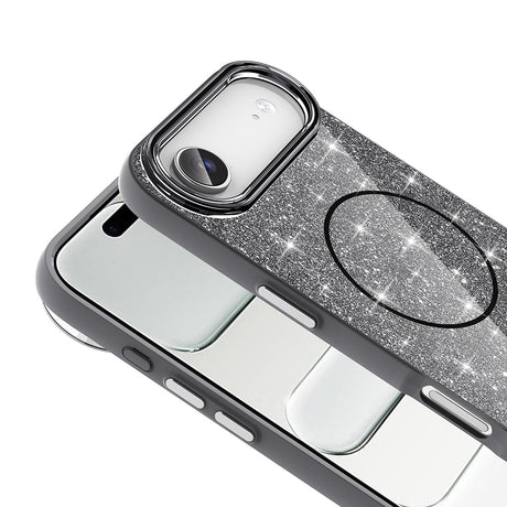 Apple iPhone 17 Air Kılıf M-safe Şarj Özellikli Parlayan Simli Zore Okso Kapak