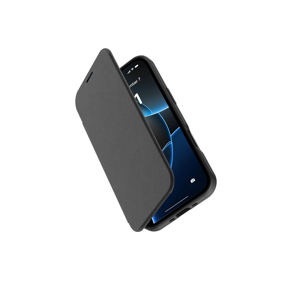 Apple iPhone 17 Air Kılıf M-Safe Şarj Özellikli Raptic Air Folio Şeffaf Kartlıklı Kapaklı Kılıf