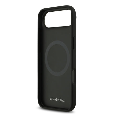 Apple iPhone 17 Air Kılıf Mercedes Benz Orjinal Lisanslı M-safe Şarj Özellikli Dokulu Desenli Deri Kapak