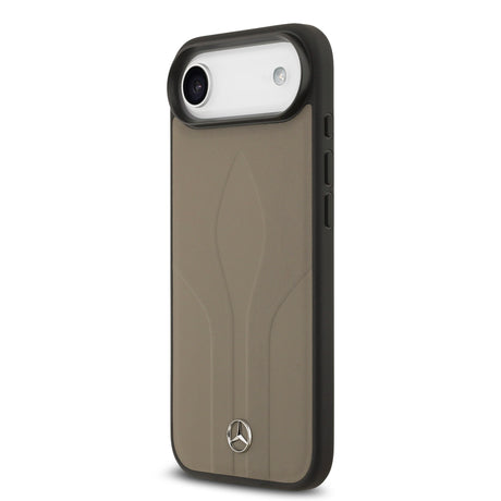 Apple iPhone 17 Air Kılıf Mercedes Benz Orjinal Lisanslı M-safe Şarj Özellikli Dokulu Desenli Deri Kapak