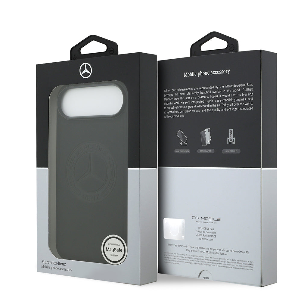 Apple iPhone 17 Air Kılıf Mercedes Benz Orjinal Lisanslı M-safe Şarj Özellikli Hakiki Deri Nostaljik Yıldız Dizayn Kapak