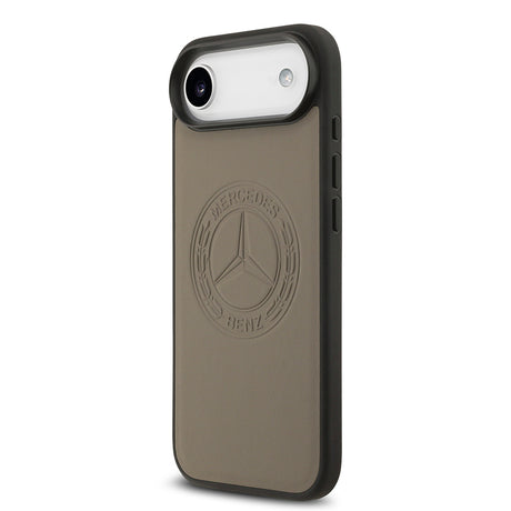 Apple iPhone 17 Air Kılıf Mercedes Benz Orjinal Lisanslı M-safe Şarj Özellikli Hakiki Deri Nostaljik Yıldız Dizayn Kapak