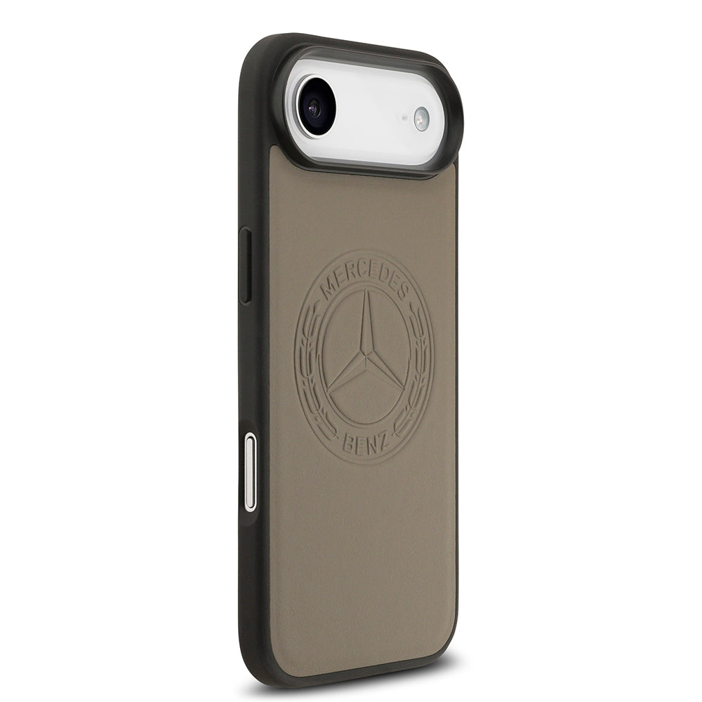 Apple iPhone 17 Air Kılıf Mercedes Benz Orjinal Lisanslı M-safe Şarj Özellikli Hakiki Deri Nostaljik Yıldız Dizayn Kapak