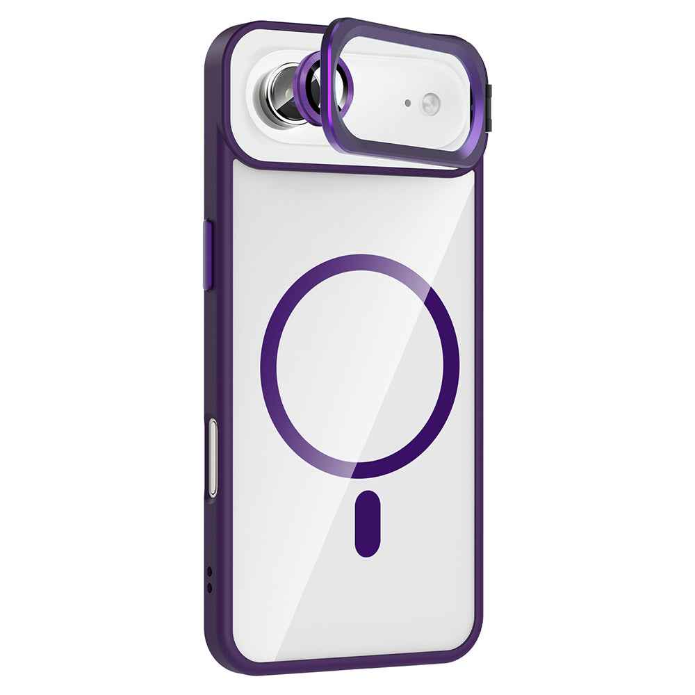 Apple iPhone 17 Air Kılıf Standlı ve Kamera Lens Hediyeli M-Safe Şarj Özellikli Zore Etro Kapak