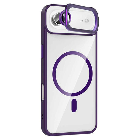 Apple iPhone 17 Air Kılıf Standlı ve Kamera Lens Hediyeli M-Safe Şarj Özellikli Zore Etro Kapak