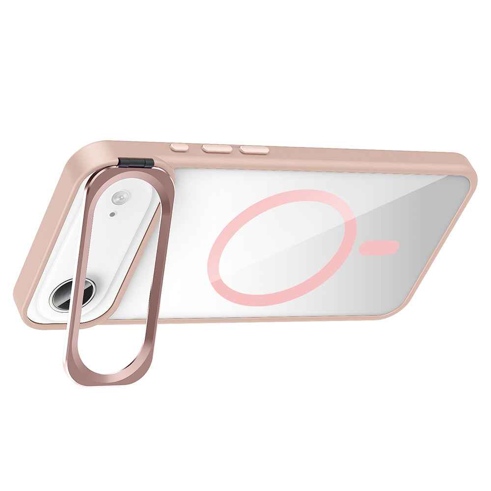 Apple iPhone 17 Air Kılıf Standlı ve Kamera Lens Hediyeli M-Safe Şarj Özellikli Zore Etro Kapak