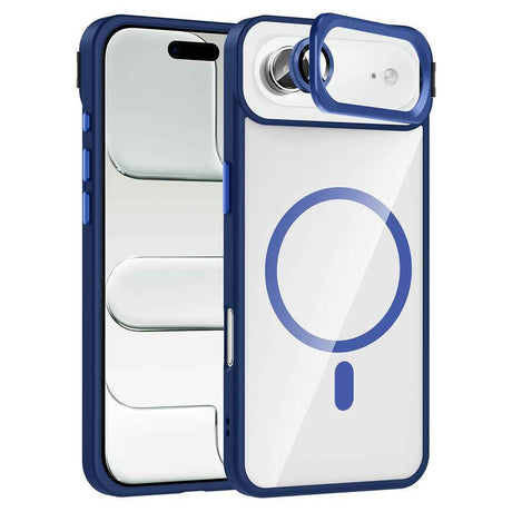 Apple iPhone 17 Air Kılıf Standlı ve Kamera Lens Hediyeli M-Safe Şarj Özellikli Zore Etro Kapak