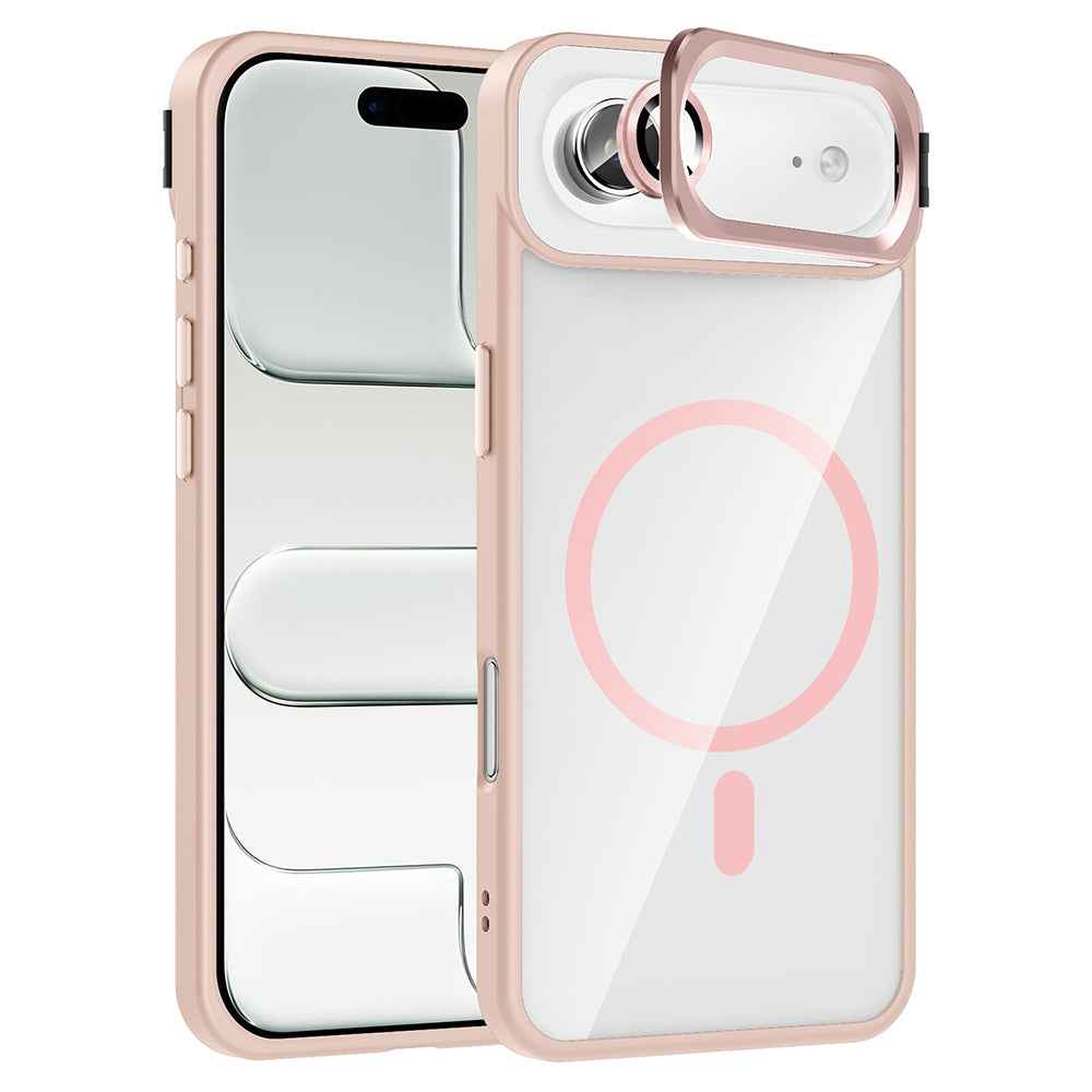 Apple iPhone 17 Air Kılıf Standlı ve Kamera Lens Hediyeli M-Safe Şarj Özellikli Zore Etro Kapak
