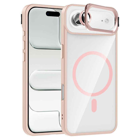 Apple iPhone 17 Air Kılıf Standlı ve Kamera Lens Hediyeli M-Safe Şarj Özellikli Zore Etro Kapak