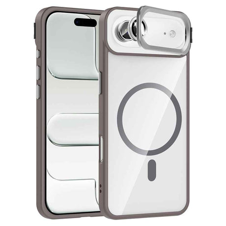 Apple iPhone 17 Air Kılıf Standlı ve Kamera Lens Hediyeli M-Safe Şarj Özellikli Zore Etro Kapak
