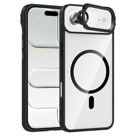 Apple iPhone 17 Air Kılıf Standlı ve Kamera Lens Hediyeli M-Safe Şarj Özellikli Zore Etro Kapak