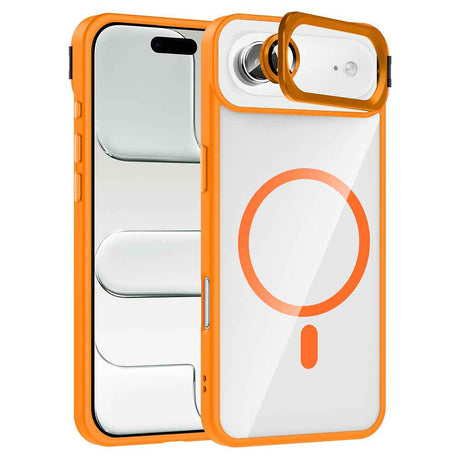 Apple iPhone 17 Air Kılıf Standlı ve Kamera Lens Hediyeli M-Safe Şarj Özellikli Zore Etro Kapak