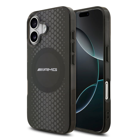 Apple iPhone 17 Kılıf AMG Orjinal Lisanslı Çift Katmanlı Büyük Logolu Petek Desenli Kapak