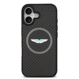 Apple iPhone 17 Kılıf Aston Martin Orjinal Lisanslı M-safe Şarj Özellikli Karbon Fiber Kevlar Kapak