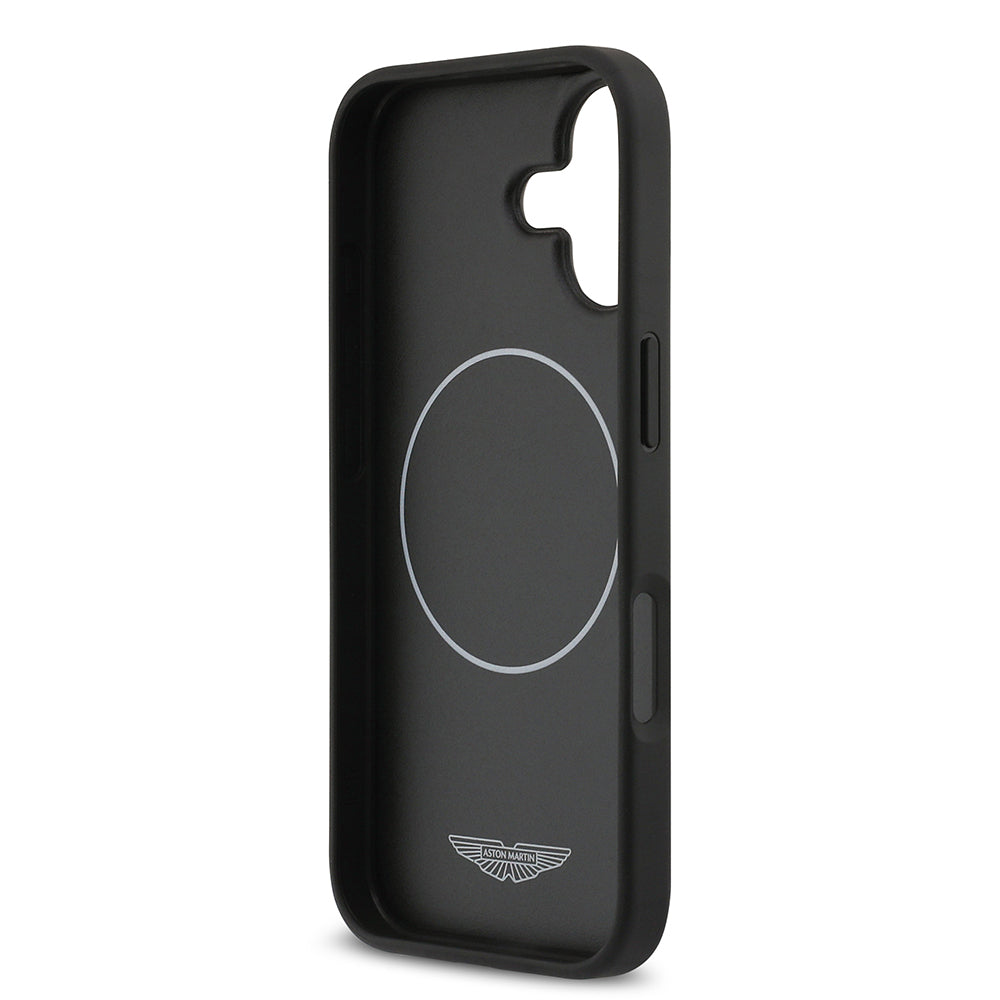 Apple iPhone 17 Kılıf Aston Martin Orjinal Lisanslı M-safe Şarj Özellikli Karbon Fiber Kevlar Kapak