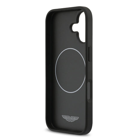 Apple iPhone 17 Kılıf Aston Martin Orjinal Lisanslı M-safe Şarj Özellikli Karbon Fiber Kevlar Kapak