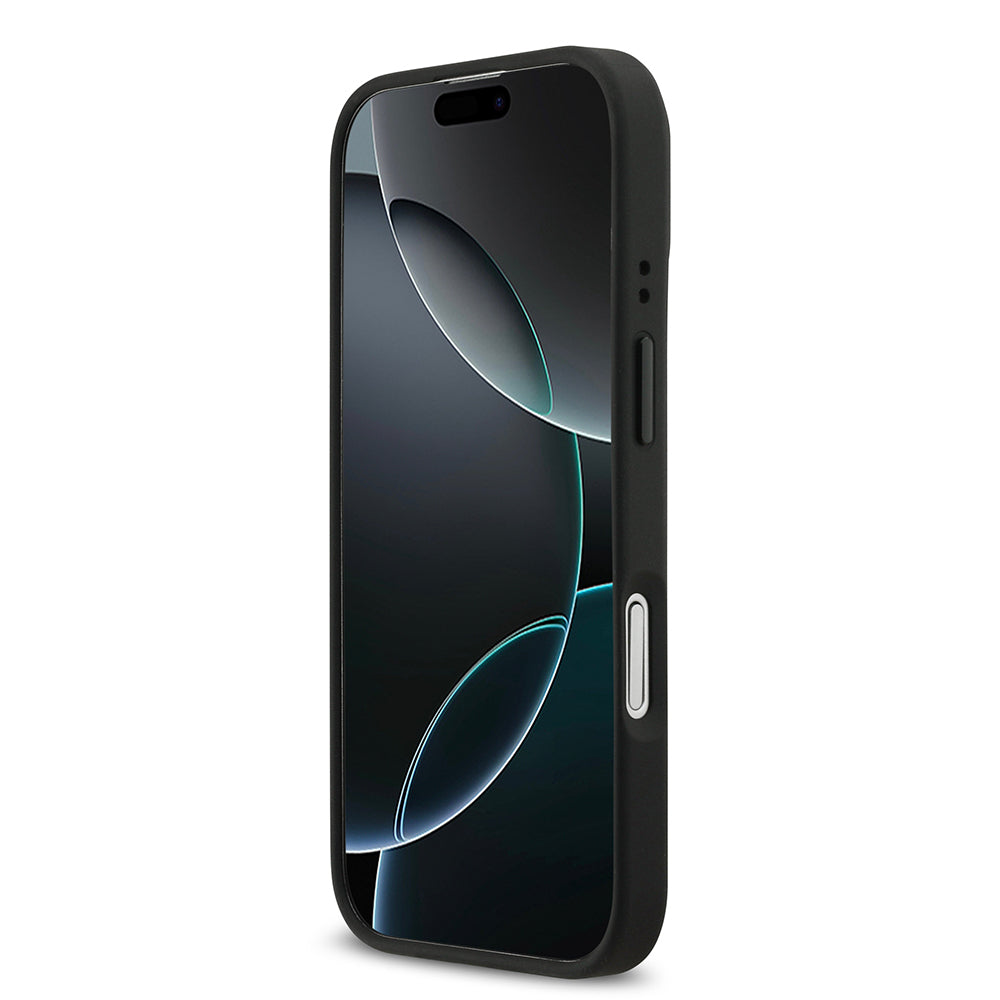Apple iPhone 17 Kılıf BMW Orjinal Lisanslı M-safe Şarj Özellikli Deri Arka Yüzey Metal Logolu Delikli Şerit Tasarımlı Kapak