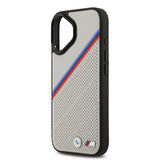 Apple iPhone 17 Kılıf BMW Orjinal Lisanslı M-safe Şarj Özellikli M Logolu Üç Şeritli Delikli Deri Kapak