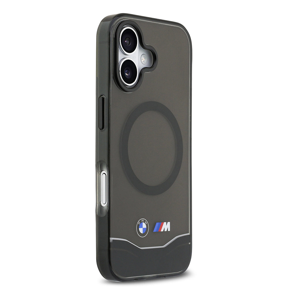 Apple iPhone 17 Kılıf BMW Orjinal Lisanslı M-safe Şarj Özellikli Metal Buton Tasarımlı Tranparan M Dizayn Kapak