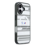 Apple iPhone 17 Kılıf BMW Orjinal Lisanslı M-safe Şarj Özellikli Metal Kamera Butonlu Yatay Şeritli M Dizayn Kapak
