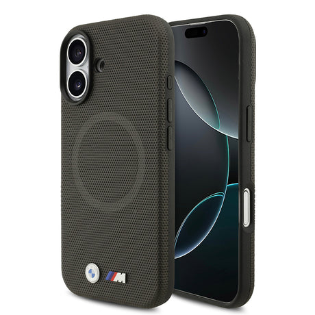 Apple iPhone 17 Kılıf BMW Orjinal Lisanslı M-safe Şarj Özellikli Metal Logolu Delikli M Dizayn Deri Kapak