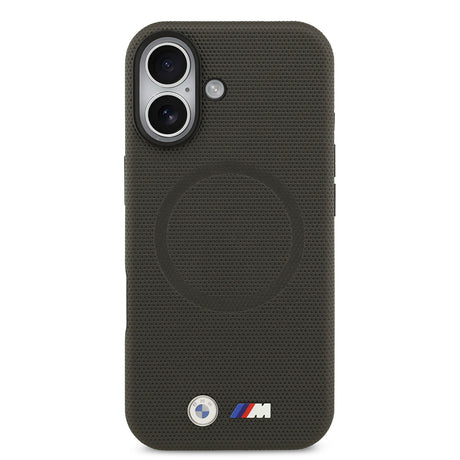 Apple iPhone 17 Kılıf BMW Orjinal Lisanslı M-safe Şarj Özellikli Metal Logolu Delikli M Dizayn Deri Kapak