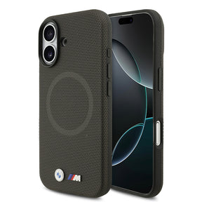Apple iPhone 17 Kılıf BMW Orjinal Lisanslı M-safe Şarj Özellikli Metal Logolu Delikli M Dizayn Deri Kapak