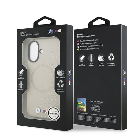 Apple iPhone 17 Kılıf BMW Orjinal Lisanslı M-safe Şarj Özellikli Metal Logolu Delikli M Dizayn Deri Kapak